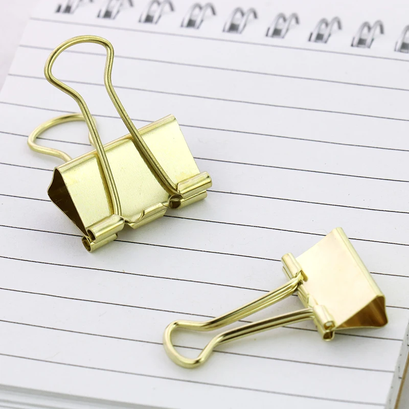 high quality decorative15mm,19mm,25mm,32mm  metal gold binder clip