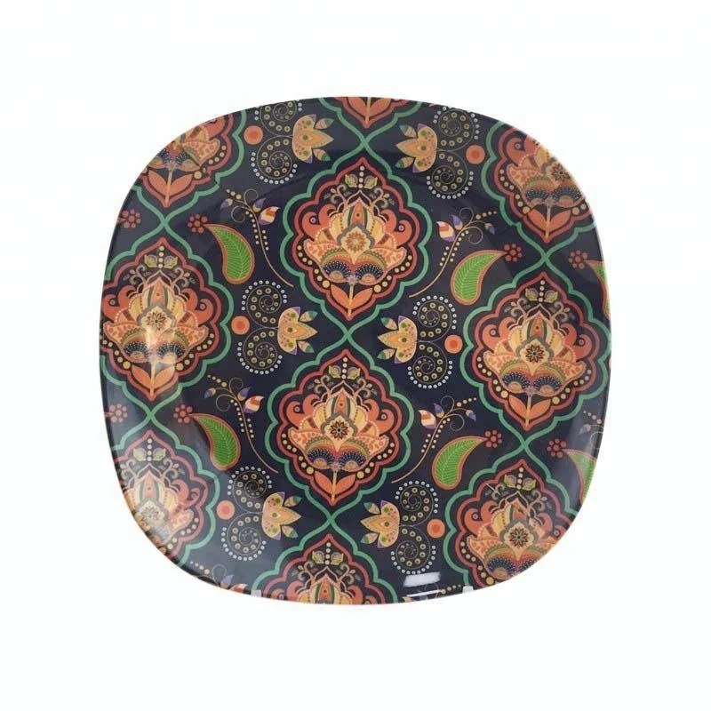 9 дюймов круглые по запросу заказчика принт меламина квадратные тарелки