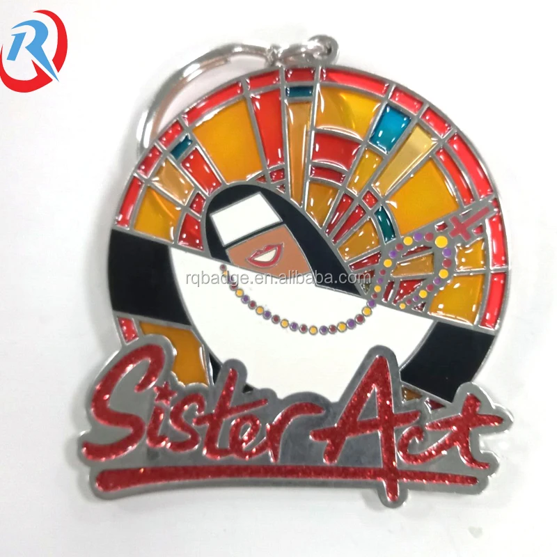 Custom own logo high quality soft enamel metal keychain