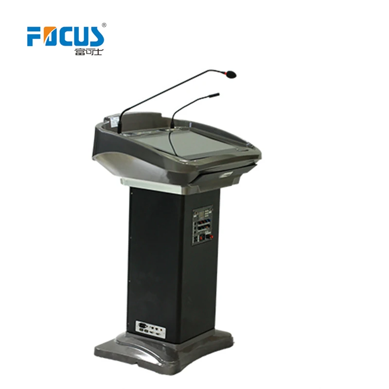 Podium with Speaker Amplifier Wireless Microphone Touch AIO PC Smart Podium