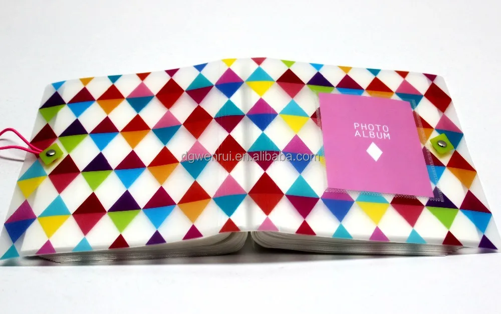 Colorful elastic string PP photo album for office supplies and stationery