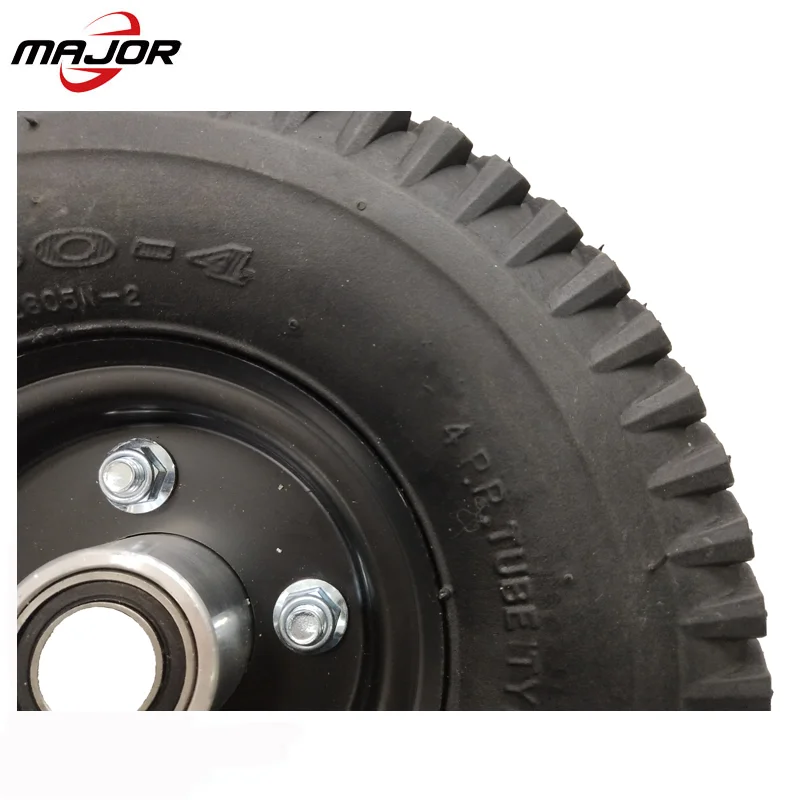 10 inch straight and offset aluminum rim pneumatic rubber wheelchair wheel for hand truck