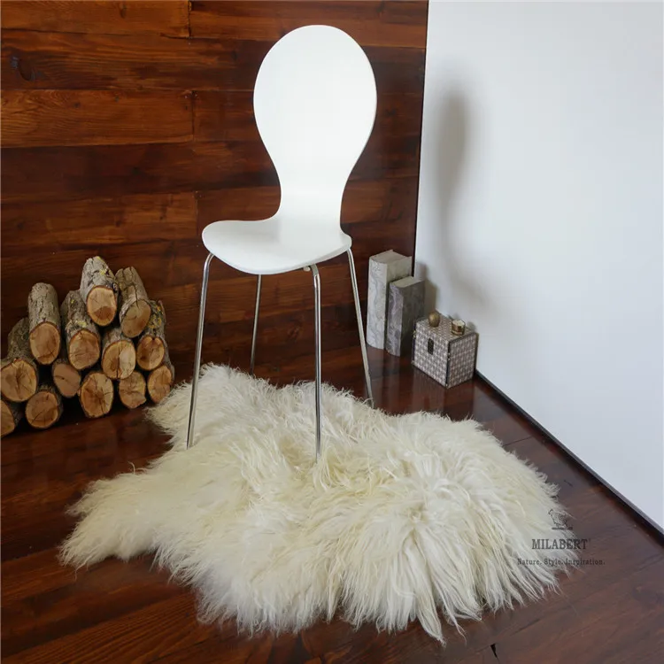 China factory pure white fleece wool blanket mongolian tibetan sheepskin lambskin plates