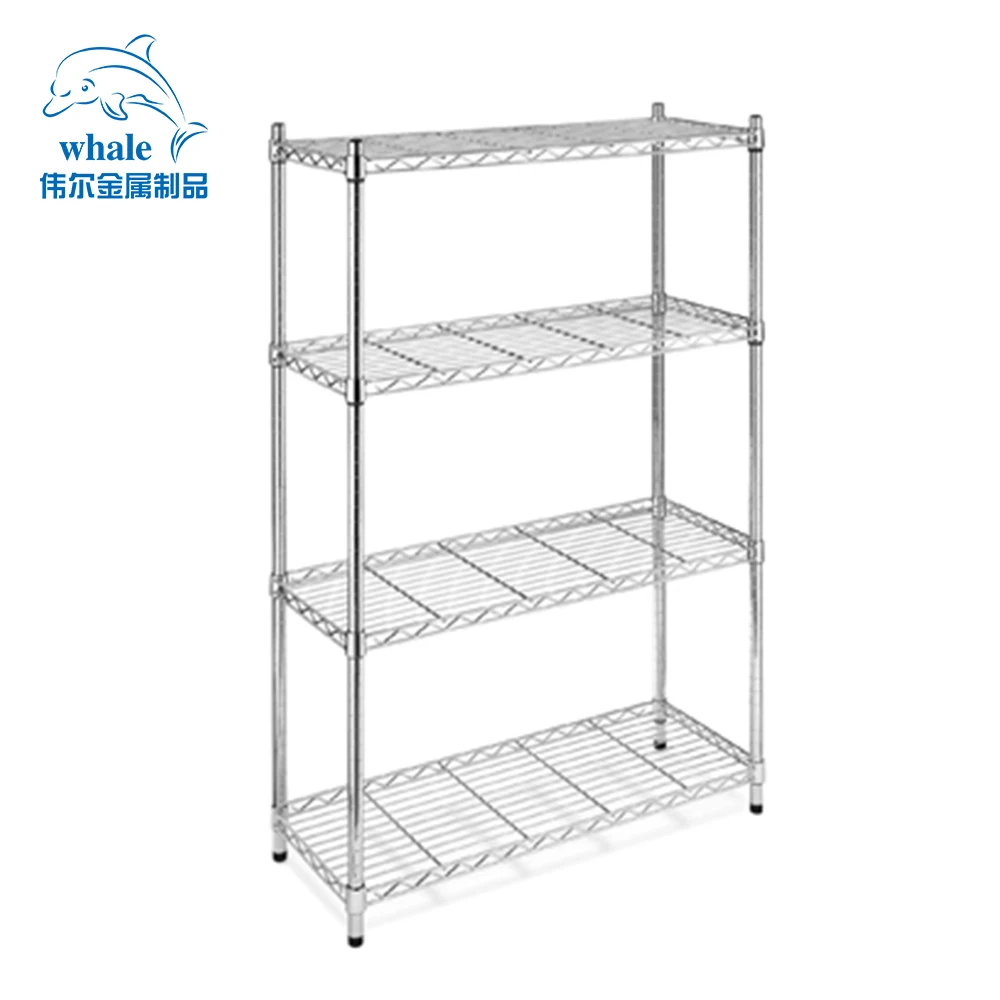NSF & ISO Certified Chrome Plated six Layers Mobile Garage Metal Wire Shelving Shelf