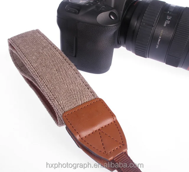 Classic Top Quality Adjustable Cotton Leather Ends Camera Shoulder Neck Strap for Nikon Canon Pentax  DSLR Camera