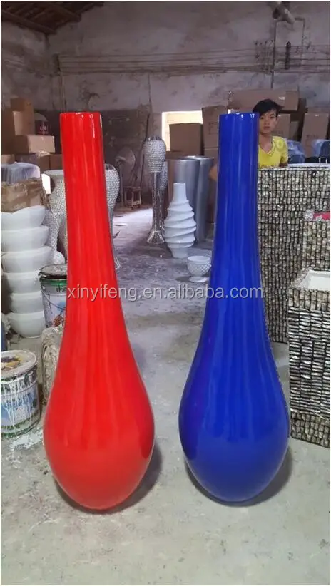 10-467 Horticulture Multicolor Plastic Plearl and Shell Resin Floor Wood Grain Large Flower Vase Villa Lagena