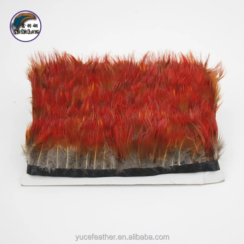 2-3,2 дюйма (5-8 см) натуральное желтое и красное перо фазана, отделка бахромой с атласной лентой, шитье, ремесла, украшения