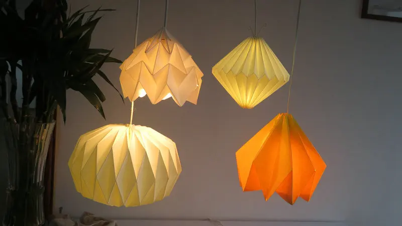 Simple Elegant Chinese Paper Lantern With Light Hanging Flower Paper Lantern