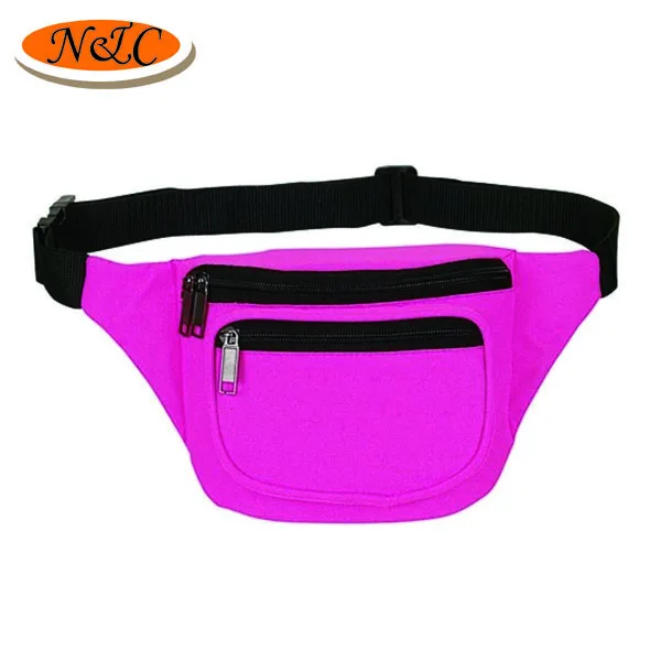 Unisex outdoor sport running multi-purpose 3-zipper custom waist bag fanny pack