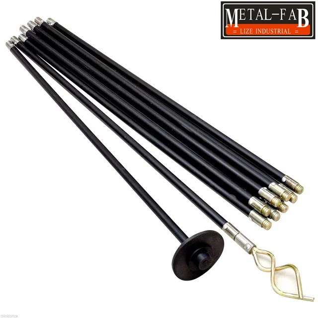 12Pcs Drain Cleaner Rod Set With Pipe Cleaner Plunger & Double Worm Screw Head