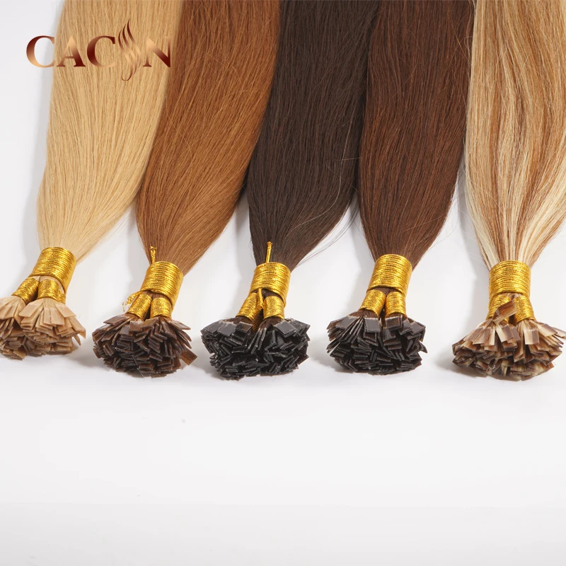 Оптовая продажа длинные плоские волосы remy натуральные русские для наращивания плоский наконечник
