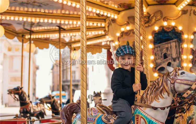 amusement park ride 68 seats luxury double layer carousel horse