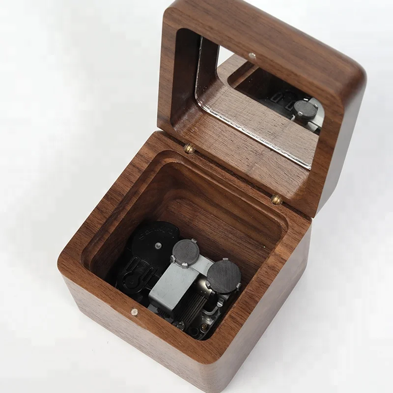 Romantic Dance Ballerina Wood Music Box with Mirror