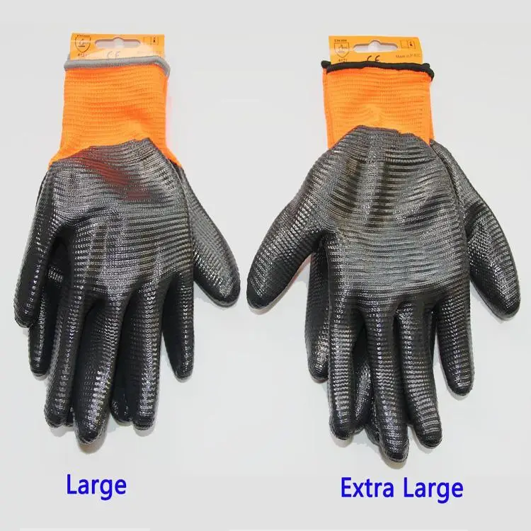 Multipurpose Chemical Oil Resistant Nitrile Coating Gloves With Texture Grip For Mechanic Automotive Guante Nitrilo