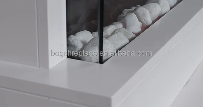 Electric Fire Multi Function Remote Control with white MDF Mantel and Floor Standing Base