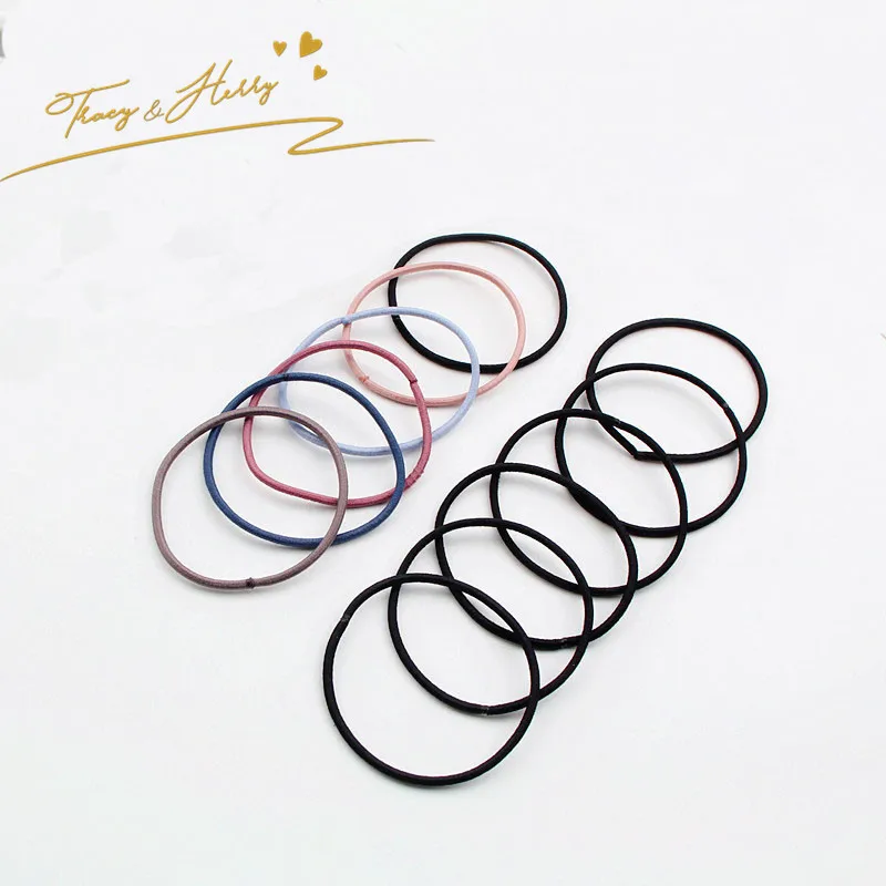 Pure Hair Ornament 2mm High Elasticity Elastic Hair Tie Seamless Headwear for Girls Hair Decoration Rubber Band/pearl Opp Bag