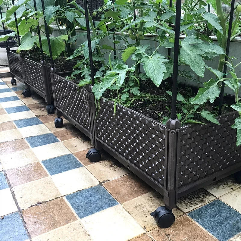 Suntour China Factory Wholesale Fancy Plastic Planter Box For Balcony Yard Garden