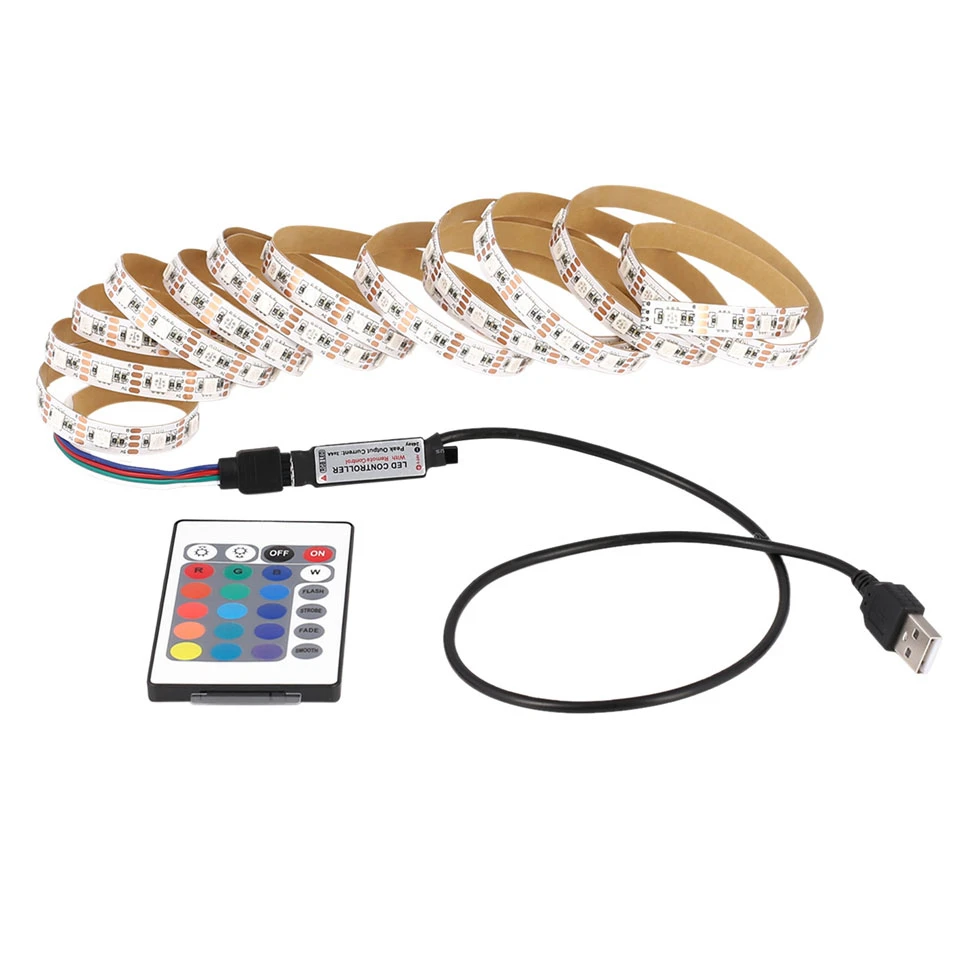 5V SMD5050 RGB 60led/m  white 10mm PCB TV backlight strip with self adhesive backing tape led 5V usb powered led strip light