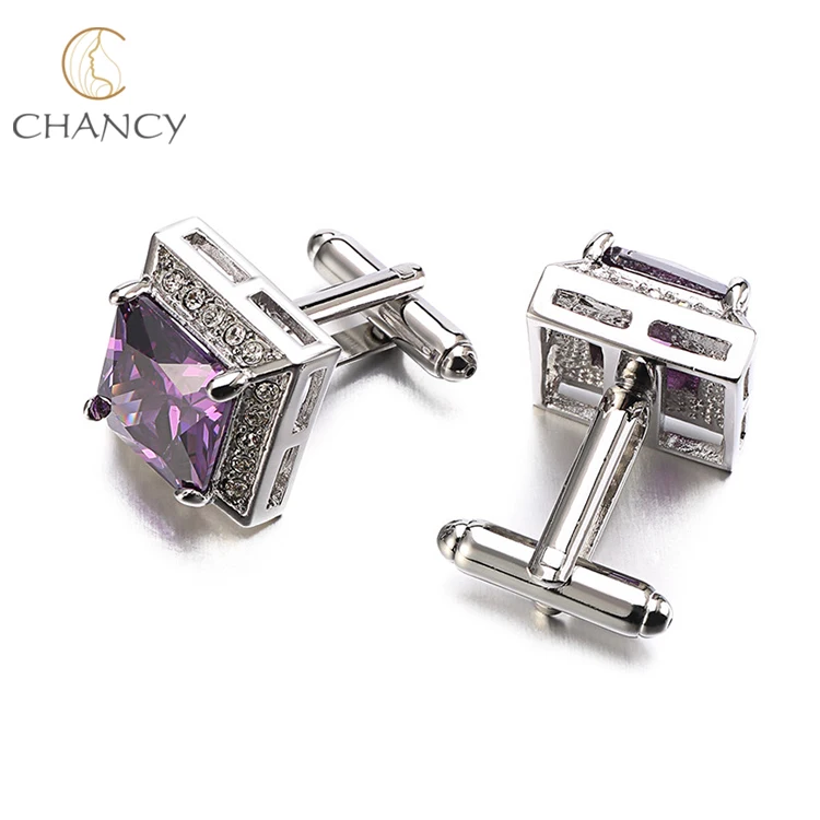 
wholesale high quality luxury zircon crystal business suit shirt cufflinks stud gift for boys and men 