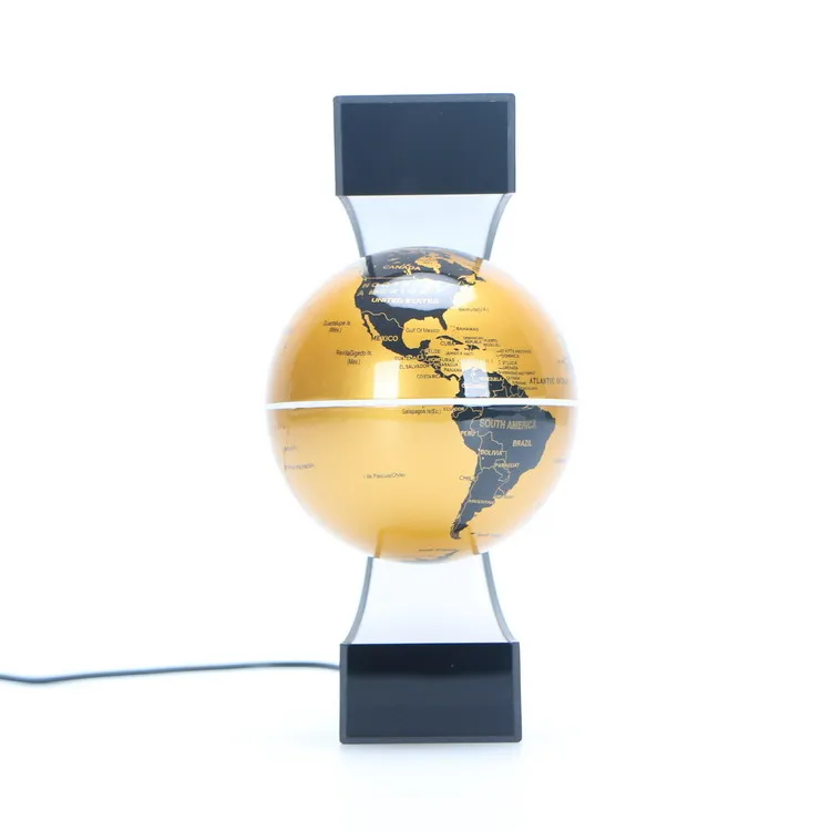 
Rontion Decorative Rotating Light World Globe With Wood Base 