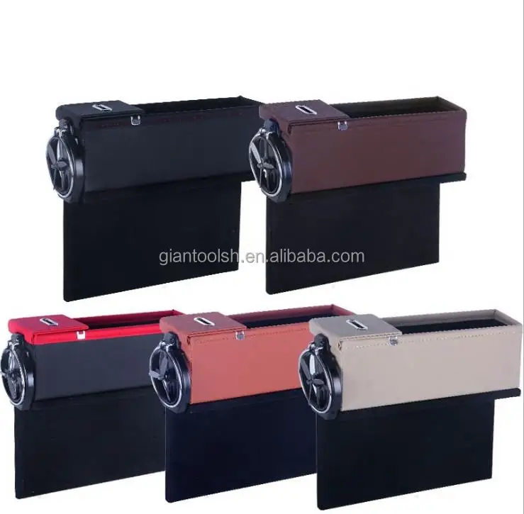 car seat crevice storage box Car Seat Crevice Gap Catcher Organizer Box with Coin Organizer Collect and Cup Holder Dropship