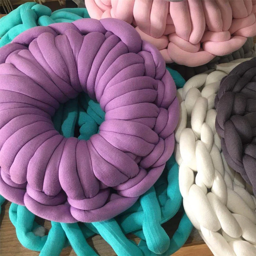 3cm Chunky Vegan Braid Machine Washable Cotton Tube Yarn for Arm Knitting