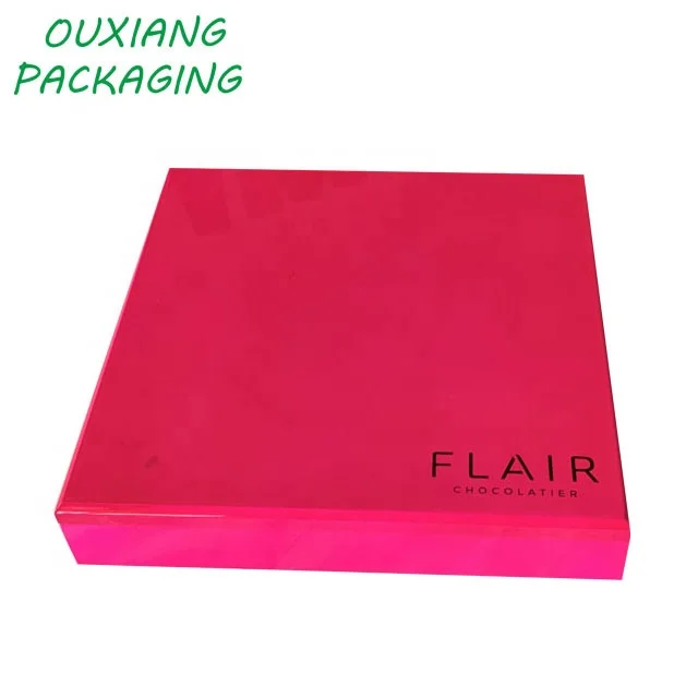 
piano pink lacquer finish luxury wooden chocolate date gift packaging box 