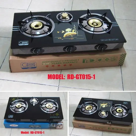 
Hot-selling family kitchen supplies glass 2 ring infared whirlwind burner table top gas stove cooker 