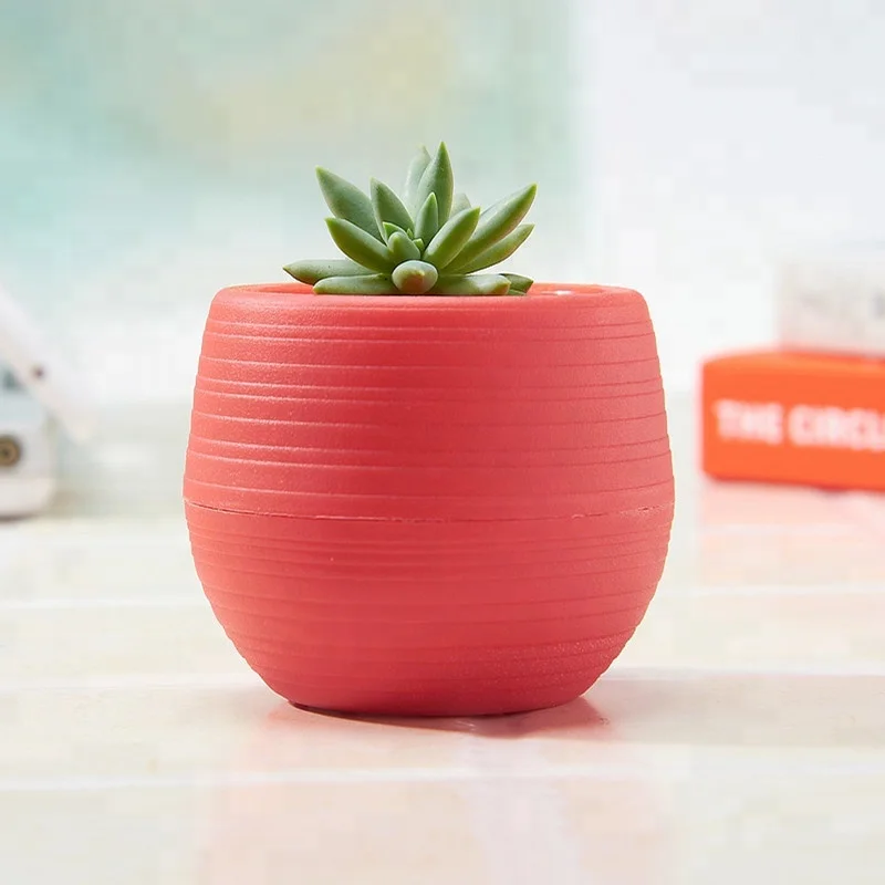 Mini Round Plastic Plant Flower Pot for Garden Home Office Decor