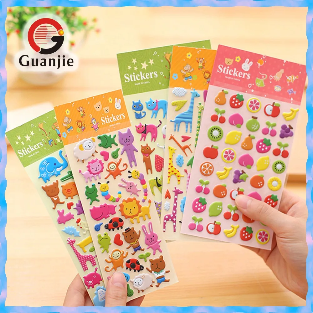 customized Decorative puffy sticker /bubble sticker for kids /cute cartoons
