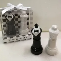 Wedding Favors Ceramic Elegant King and Queen Chess Bride and Groom Salt and Pepper Shaker
