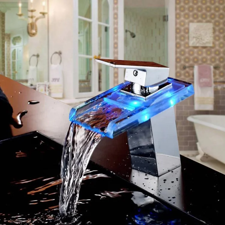 
Glass Sensor Water Dispens Basin Faucet Led Wall Hung Faucet 