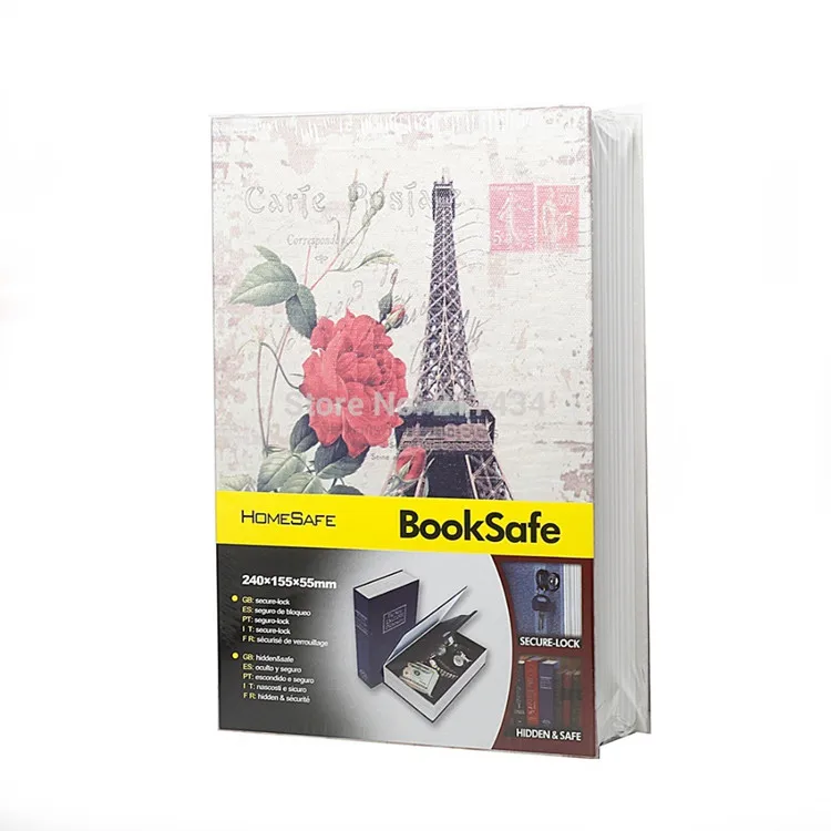 Factory Wholesale Book Safe Lock Box Dictionary Metal Secrect Book Hidden Money Safe Box