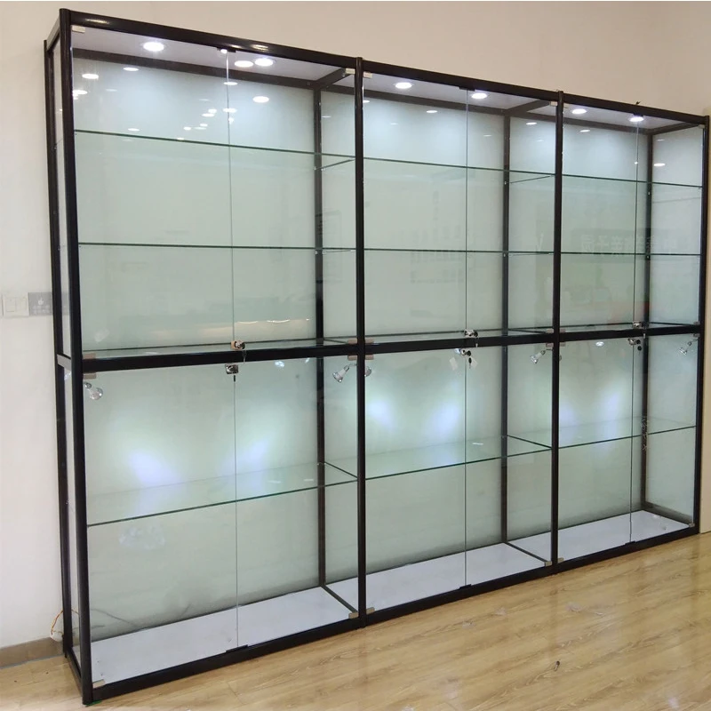 MDF  led glass locking display cabinet/model display showcase for sale/beauty salon cabinet showcase
