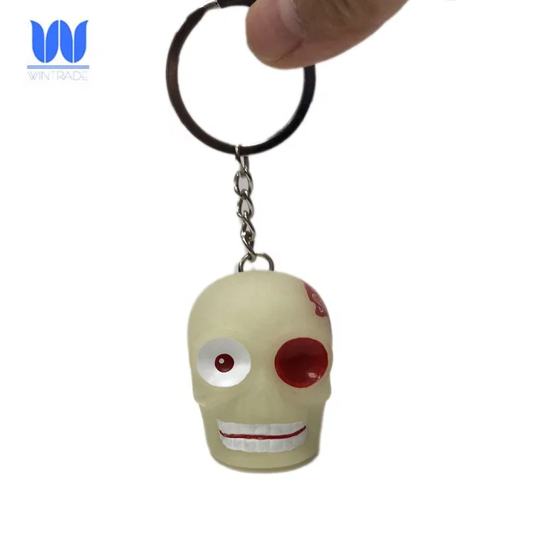 Glow in the dark halloween toy custom made pvc keychain