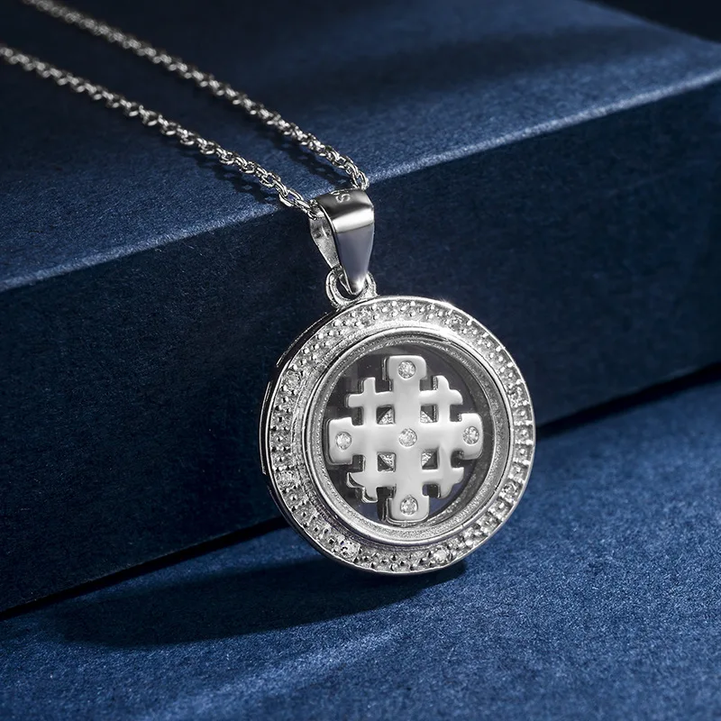 925 sterling silver jewellery pendant necklace valentines day gift rotatable pendant accessories wholesalers china (no chain)