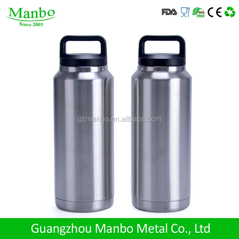 Big Capacity Stainless Steel Vacuum Insulated 64 oz Beer Growler Double Wall With Handle Lid
