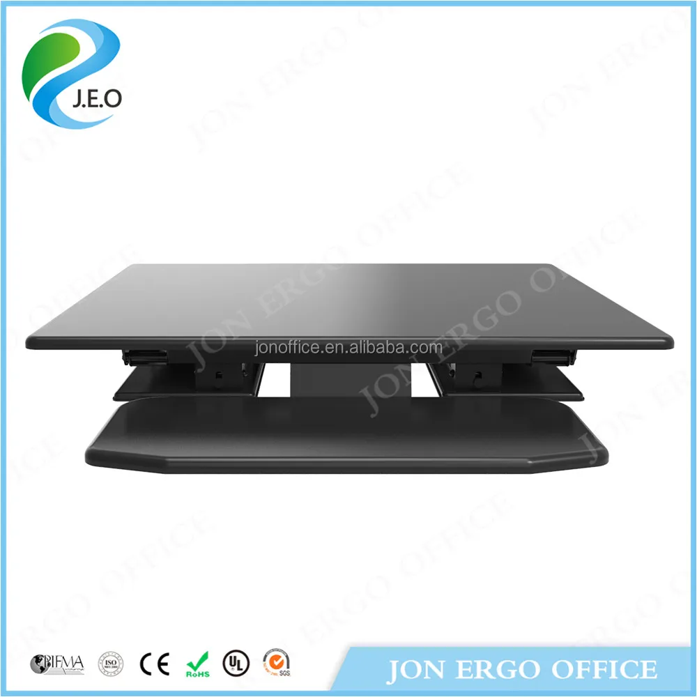 
JEO LD08 Standing Desk - Adjustable Height Desk Riser - Sturdy 32in. Wide Sit Stand Up Desk with Retractable Keyboard Tray 
