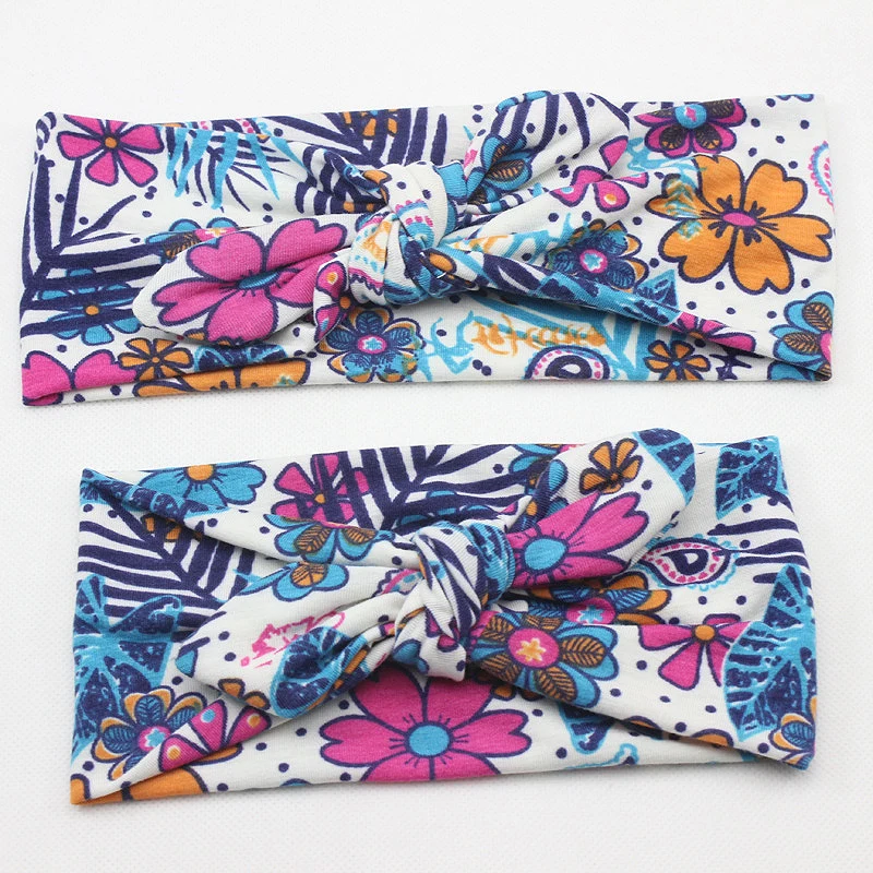 
Parent child Baby and Mother Big Bow Elastic Headband Turban Wrap Toddler Rabbit Ears Knotted Hair Band 
