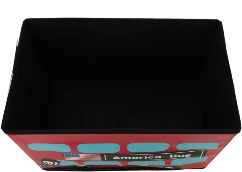 
Novelty Kids Stationery Books Storage Box With America Bus Design boite de rangement stool 