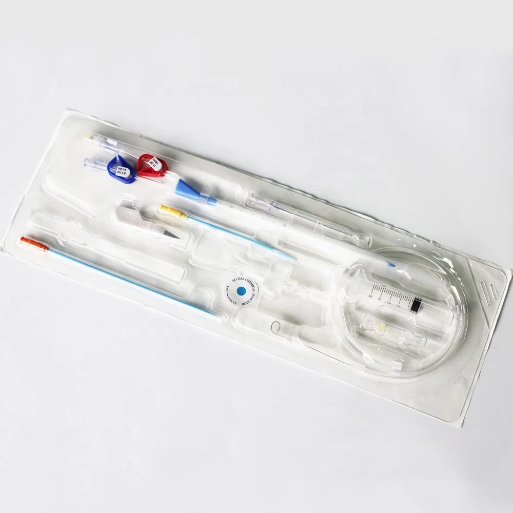 Disposable double lumen permanent dialysis catheter kit