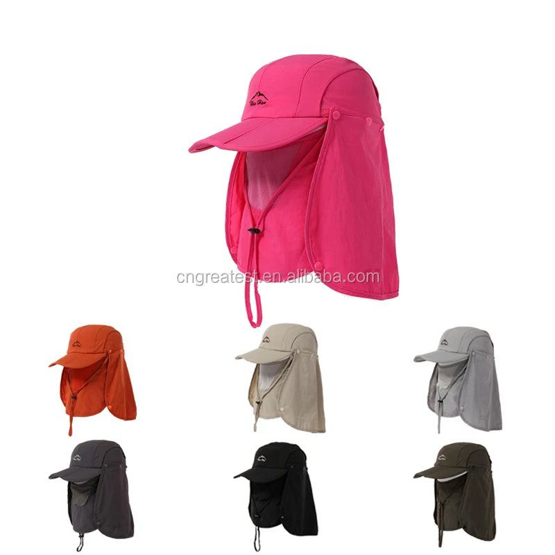 Foldable Quick Dry Outdoor Sports Sun Hats Nylon Sunscreen Anti-UV Cap Cycling Fishing Quick Drying Cap For Male And Female