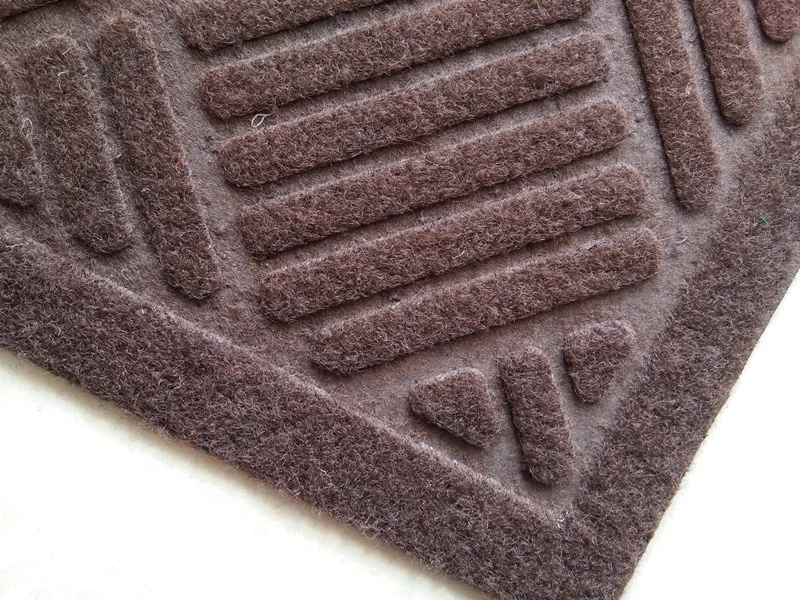 Embossed entrance polyester water absorbing pvc custom floor mat