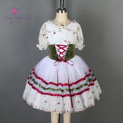 Puff sleeve ballet dance tutu dress for girls and adult performance ballerina costume leotard dresses 18007-2