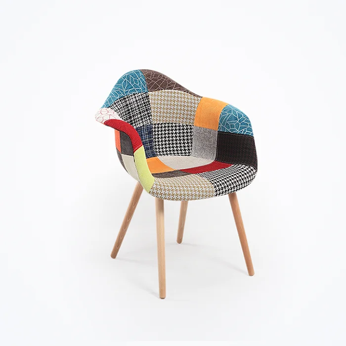 
wholesale patchwork dining chairs fabric outdoor tub armchair 