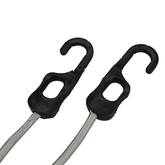 Strong plastic hook bungee cords with finger holder