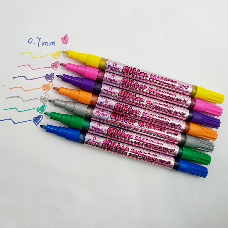 factory mini colorful glitter liquid chalk fabric glitter pen