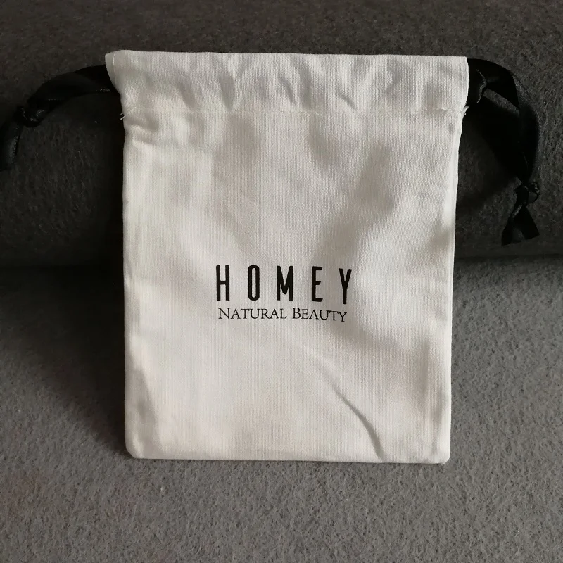 White Cotton Drawstring Bags Canvas Draw String Bag