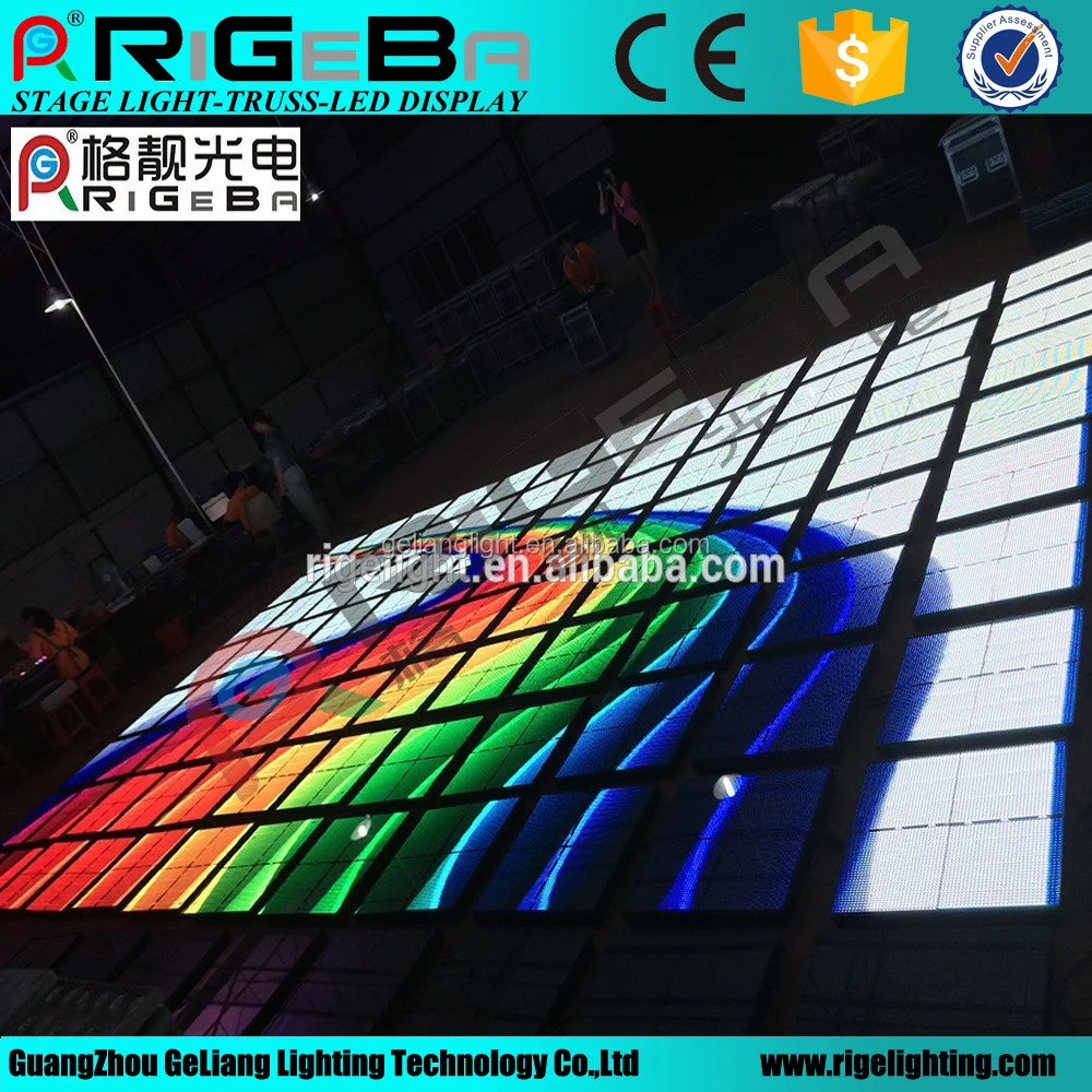 rigeba brand waterproof P10 led video display screen video dance  floor for events