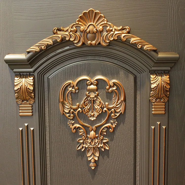 Mom&son Decorative Cast Aluminum Graphic Design ISO Villa Main Door Bulletproof Villa Ic Entrance Accessories Traditional CN;GUA